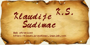 Klaudije Sudimac vizit kartica